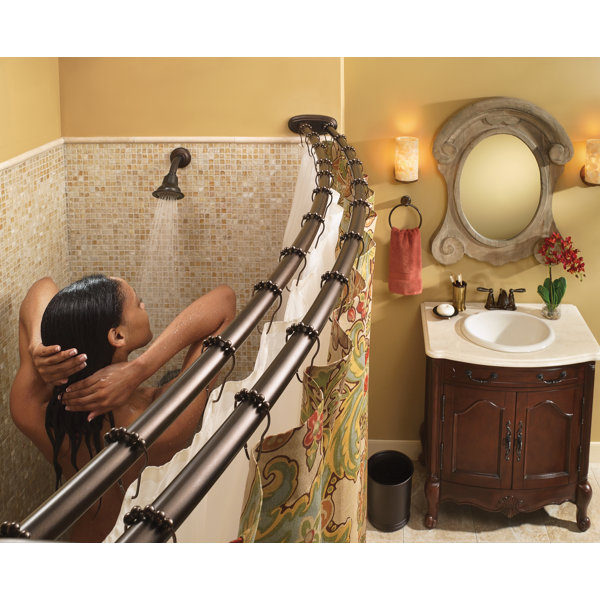 Moen Adjustable Double Curved Shower Curtain Rod & Reviews Wayfair